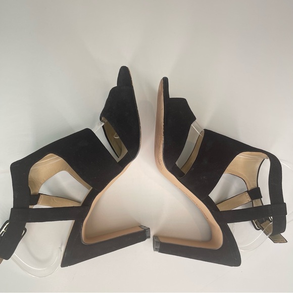 Enzo Angiolini Trudy Black Leather Heels Sandals 7.5 - Picture 10 of 17